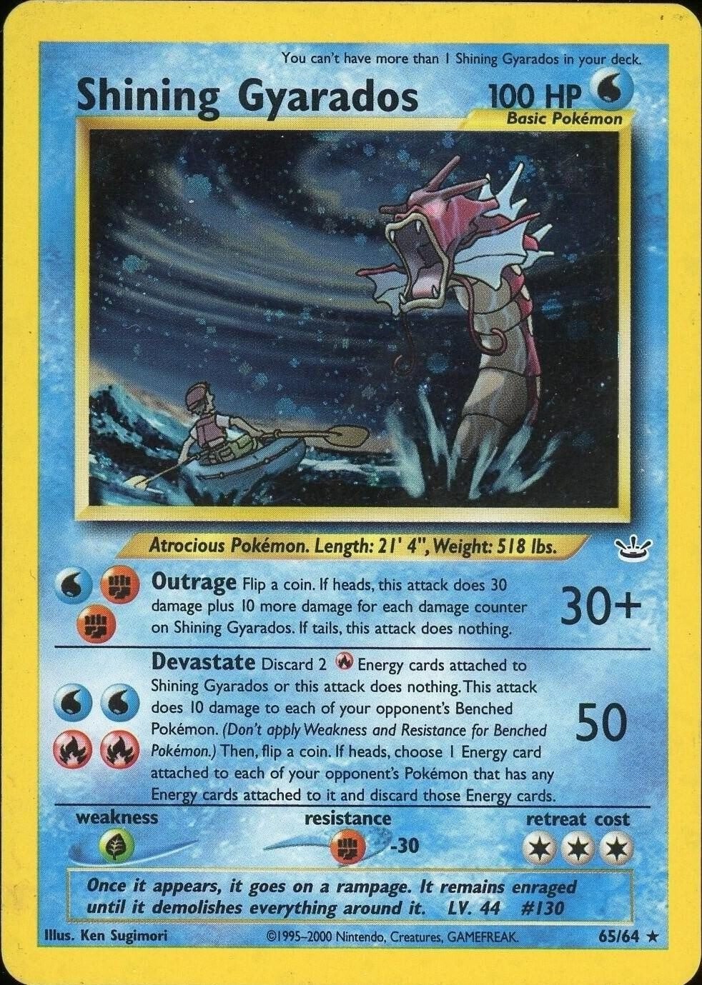 2001 Pokemon Neo Revelation 1st Edition Shining Gyarados #65 PSA 10